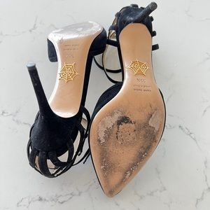 Charlotte Olympia Suede Aranea Spiderweb Heels